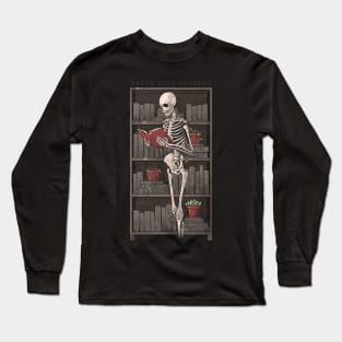 Never Stop Reading - Death Skull Book Gift Long Sleeve T-Shirt